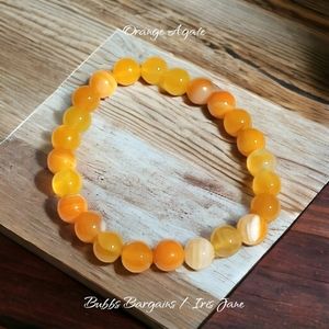 Orange Agate Bracelet - 8mm Unisex